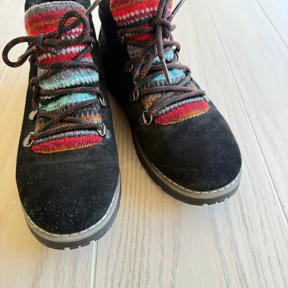 Skechers Bobs Women’s Size 5.5 Black Lace-Up Ankle Boots 34134